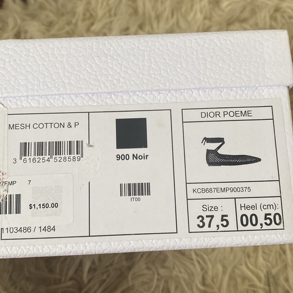 NIB Dior Poeme Ballet Flats 37.5, Black - Picture 11 of 11